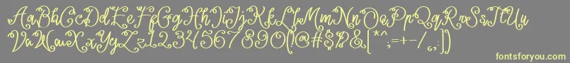 Lacoruna -fontti – keltaiset fontit harmaalla taustalla