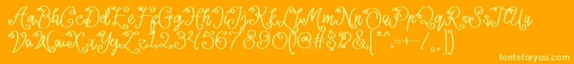 Lacoruna  Font – Yellow Fonts on Orange Background