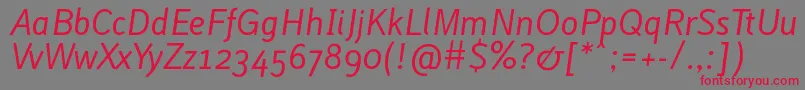 LACUI    Font – Red Fonts on Gray Background