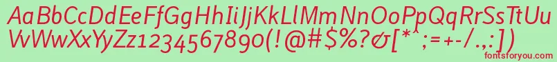 LACUI    Font – Red Fonts on Green Background