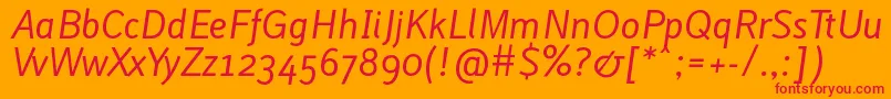 LACUI    Font – Red Fonts on Orange Background