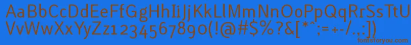 LACURG フォントについての詳細 フォントLACURG – 茶色の文字が青い背景にあります。