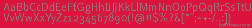 フォントLACURG   – 赤い背景に灰色の文字