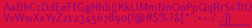 LACURG  -Schriftart – Violette Schriften auf rotem Hintergrund