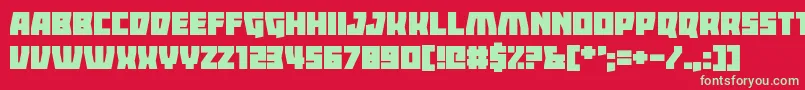 フォントLadders – 赤い背景に緑の文字