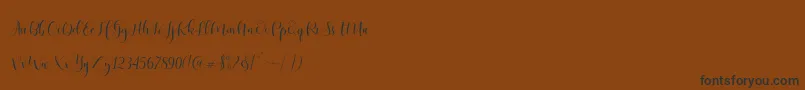 Czcionka Ladies Script – czarne czcionki na brązowym tle