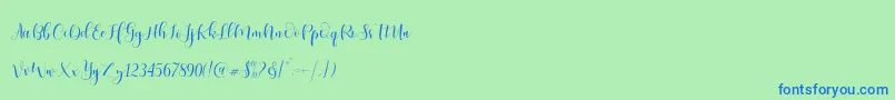 fuente Ladies Script – Fuentes Azules Sobre Fondo Verde