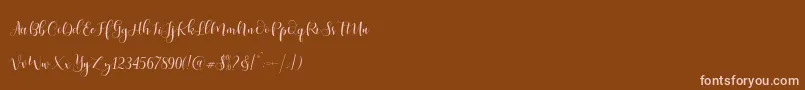 Ladies Script-Schriftart – Rosa Schriften auf braunem Hintergrund