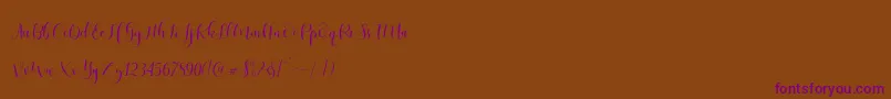 Ladies Script Font – Purple Fonts on Brown Background