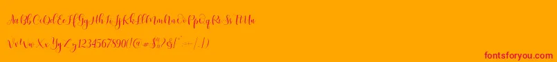 Ladies Script Font – Red Fonts on Orange Background