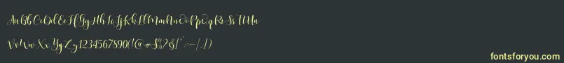 Ladies Script-Schriftart – Gelbe Schriften auf schwarzem Hintergrund