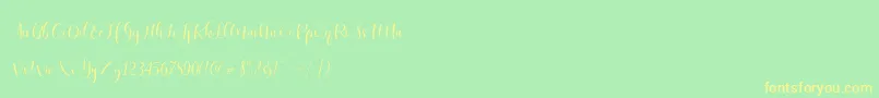 Шрифт Ladies Script – жёлтые шрифты на зелёном фоне