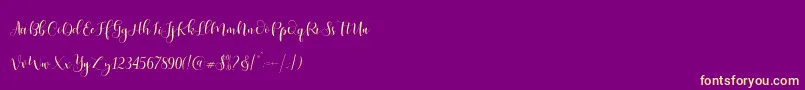 Ladies Script-Schriftart – Gelbe Schriften auf violettem Hintergrund