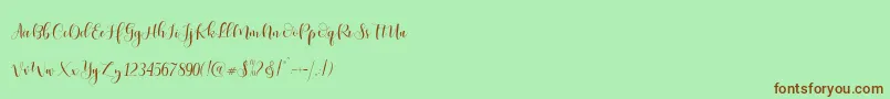 Ladies Script Font – Brown Fonts on Green Background