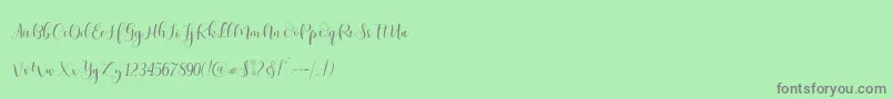 Ladies Script Font – Gray Fonts on Green Background