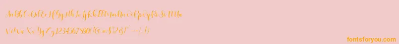 Ladies Script-Schriftart – Orangefarbene Schriften auf rosa Hintergrund