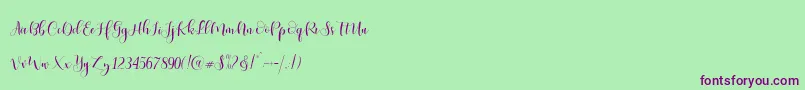 Ladies Script Font – Purple Fonts on Green Background