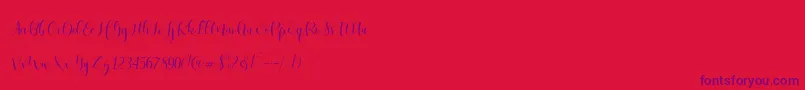 Ladies Script Font – Purple Fonts on Red Background
