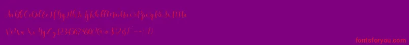 Ladies Script-Schriftart – Rote Schriften auf violettem Hintergrund