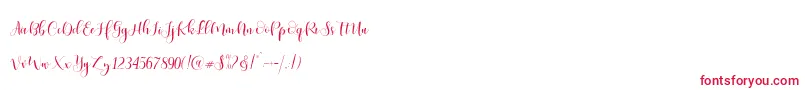 Ladies Script-Schriftart – Rote Schriften auf weißem Hintergrund