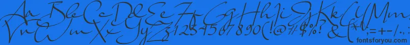 Lady Jasmine Font – Black Fonts on Blue Background