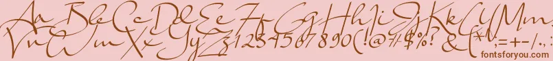 Lady Jasmine Font – Brown Fonts on Pink Background