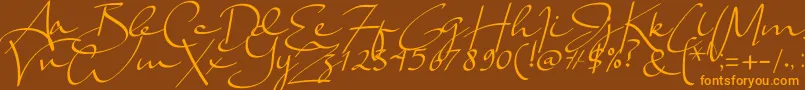 Lady Jasmine Font – Orange Fonts on Brown Background