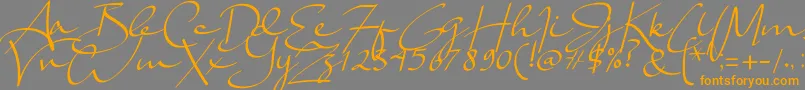 Lady Jasmine Font – Orange Fonts on Gray Background