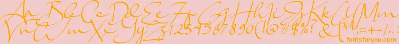 Lady Jasmine Font – Orange Fonts on Pink Background