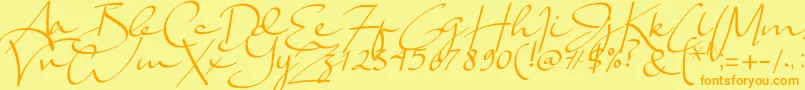 Lady Jasmine Font – Orange Fonts on Yellow Background