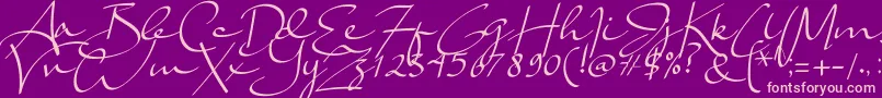 Lady Jasmine Font – Pink Fonts on Purple Background