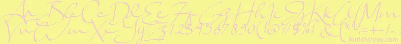 Lady Jasmine Font – Pink Fonts on Yellow Background