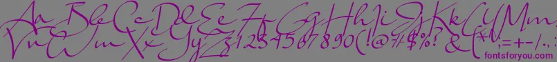 Lady Jasmine Font – Purple Fonts on Gray Background