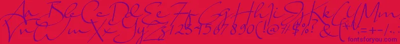 Lady Jasmine Font – Purple Fonts on Red Background