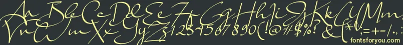 Lady Jasmine Font – Yellow Fonts on Black Background