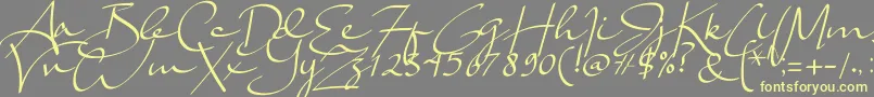Lady Jasmine Font – Yellow Fonts on Gray Background