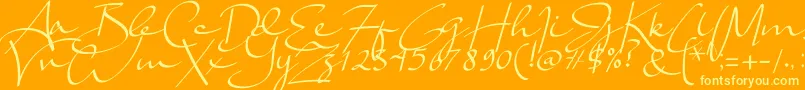 Lady Jasmine Font – Yellow Fonts on Orange Background