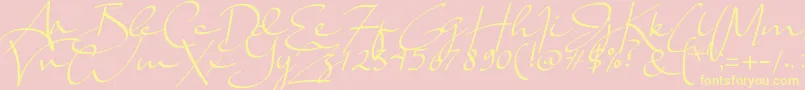 Czcionka Lady Jasmine – żółte czcionki na różowym tle