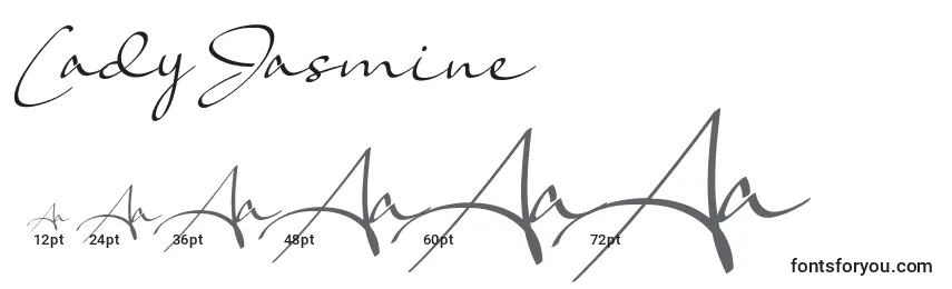 Размеры шрифта Lady Jasmine