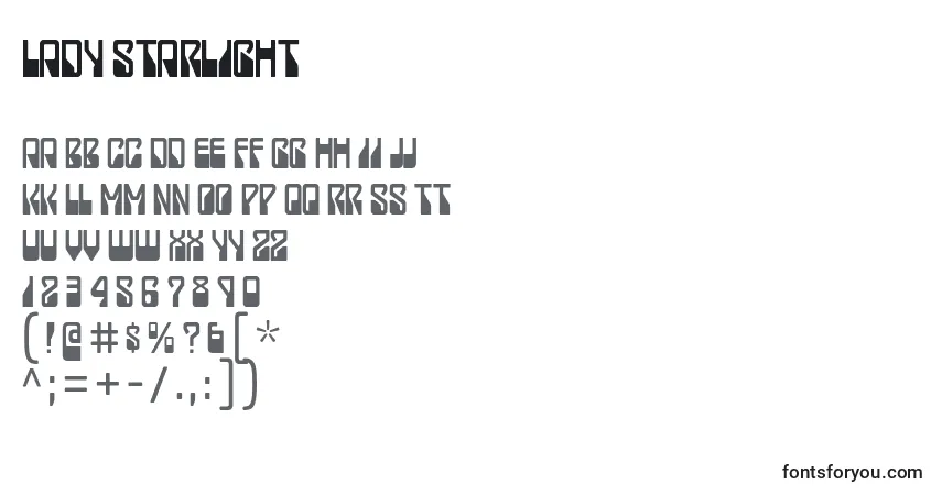 Шрифт Lady starlight – алфавит, цифры, специальные символы