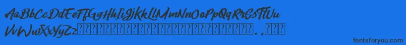 Lady Writer Free Font – Black Fonts on Blue Background