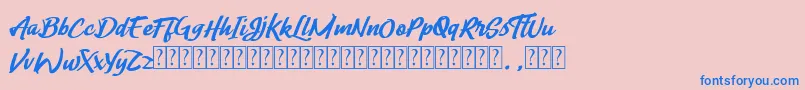 Lady Writer Free Font – Blue Fonts on Pink Background