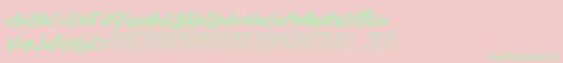 Lady Writer Free-Schriftart – Grüne Schriften auf rosa Hintergrund