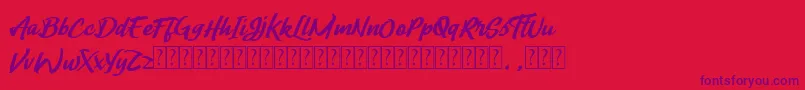 Lady Writer Free-Schriftart – Violette Schriften auf rotem Hintergrund