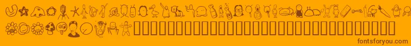 Tombats4 Font – Brown Fonts on Orange Background