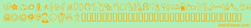 Tombats4 Font – Orange Fonts on Green Background
