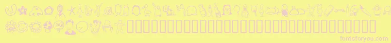 Tombats4 Font – Pink Fonts on Yellow Background