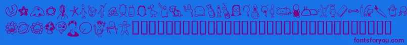 Tombats4 Font – Purple Fonts on Blue Background