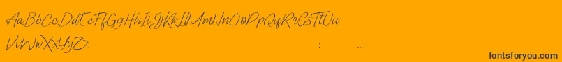 Lady Writer Skinny FREE-Schriftart – Schwarze Schriften auf orangefarbenem Hintergrund