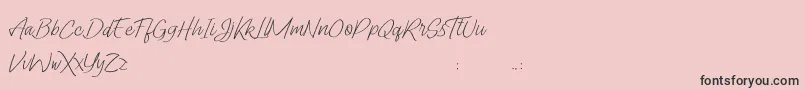 フォントLady Writer Skinny FREE – ピンクの背景に黒い文字